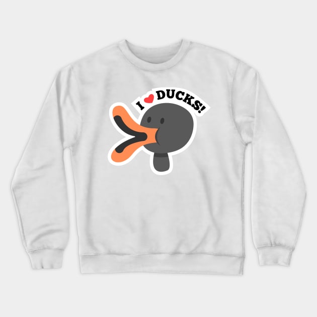 I Love Duck Cartoon Crewneck Sweatshirt by tudtoojung